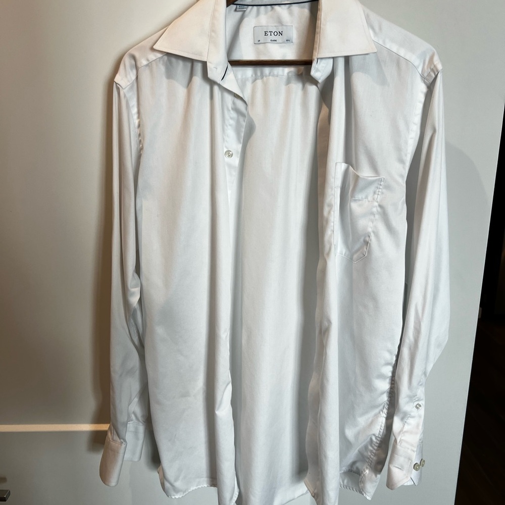 ETON Men's White Dress Shirt Classic 15.5